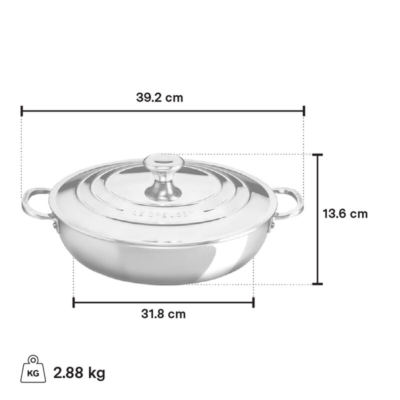 Stainless Steel Braiser and Braising Pan Le Creuset
